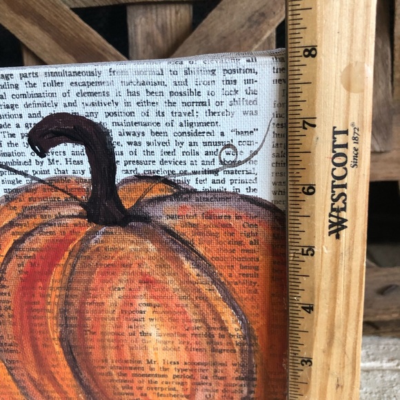 Hand painted pumpkin on thick canvas 8 x 8 (445-23) - Picture 6 of 6